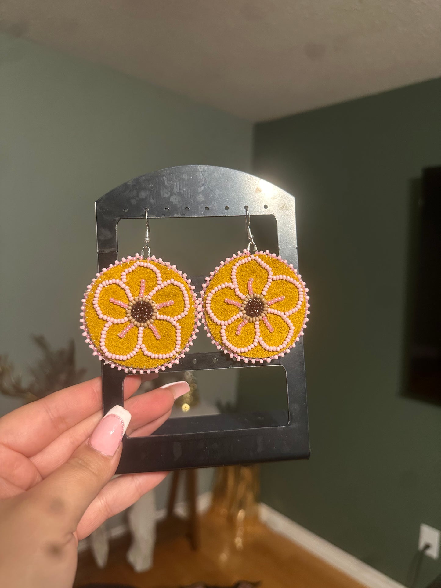Beaded Moose Hide Earrings