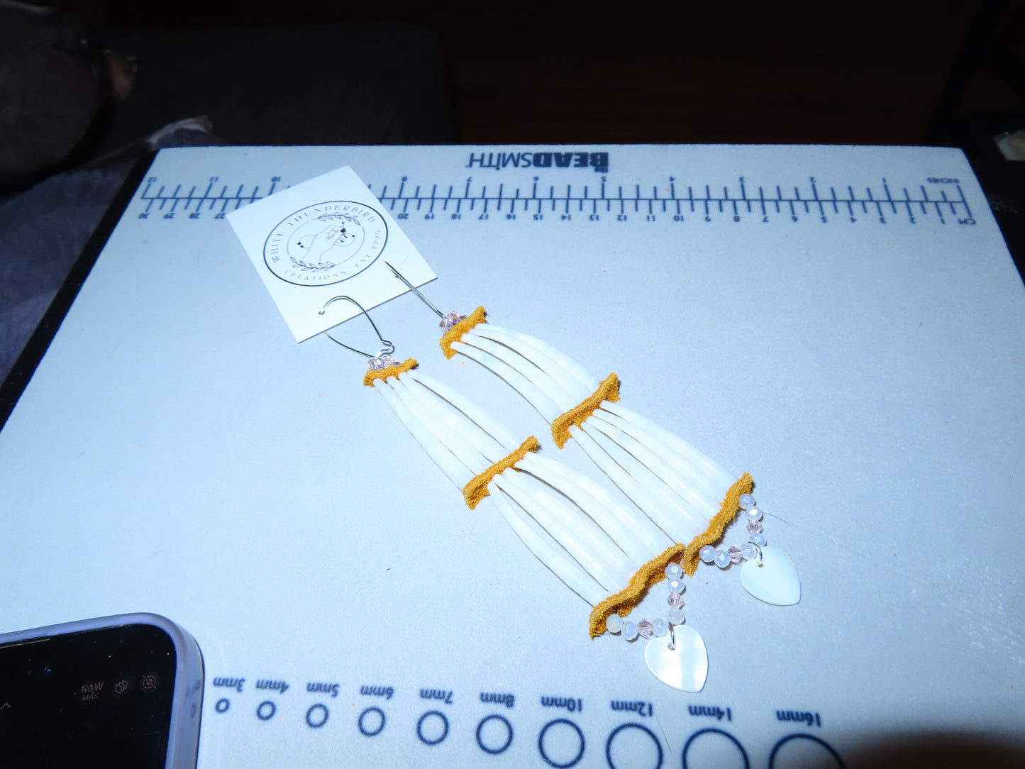 Double Row Dentalium Earrings